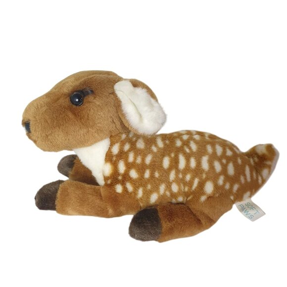 Soft Paws Fawn Deer Realistic 11" Stuffed Animal Plush Woodland Nursery Decor - Picture 4 of 8